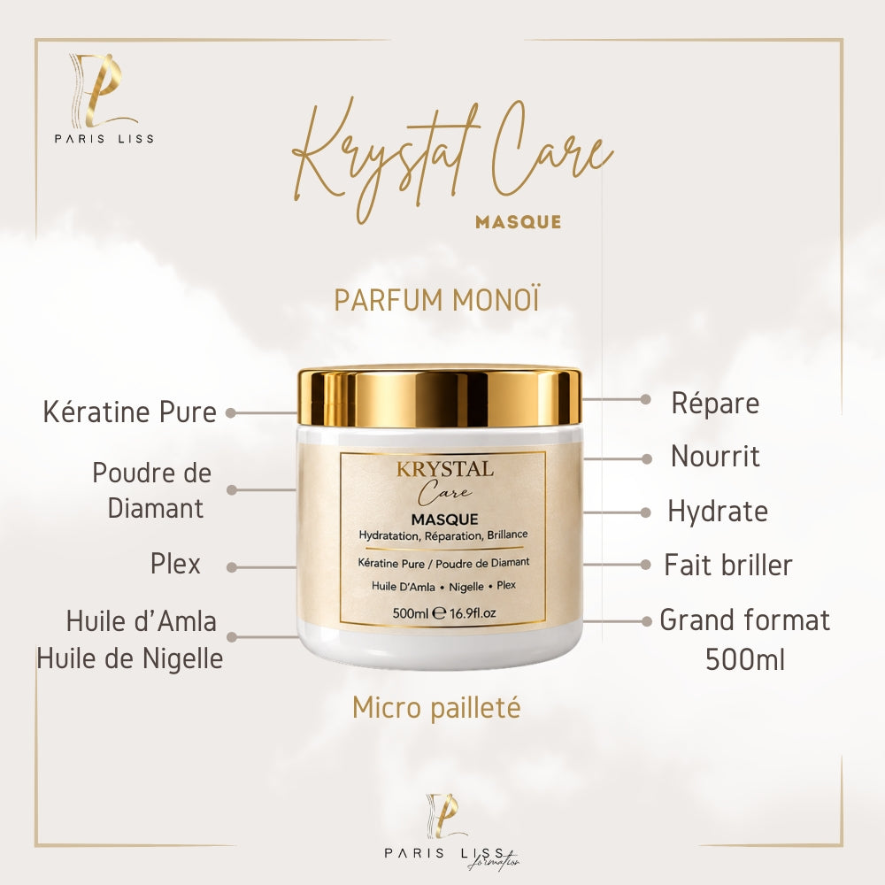 Kit entretien lissage - KRYSTAL CARE - Shampoing + Masque