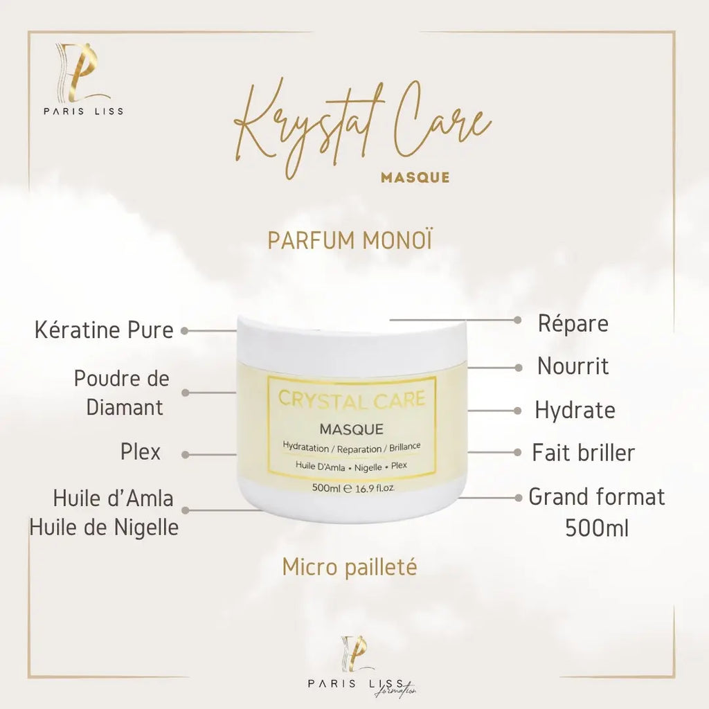 ENTRETIEN LISSAGE - KRYSTAL CARE - Lot 10 Shamp, 10 Masques - Paris Liss