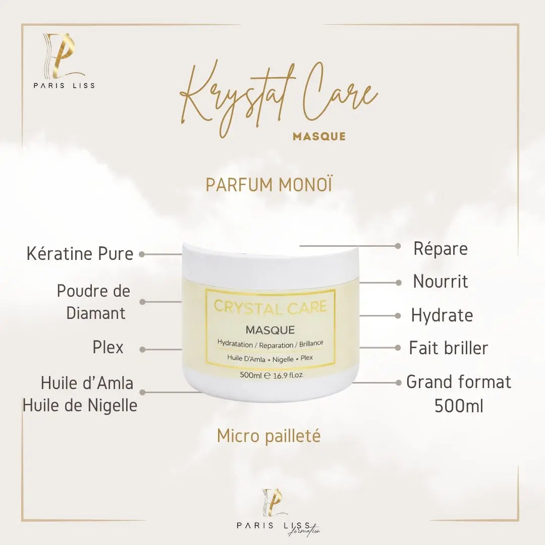 ENTRETIEN LISSAGE - KRYSTAL CARE - Lot 10 Shamp, 10 Masques - Paris Liss