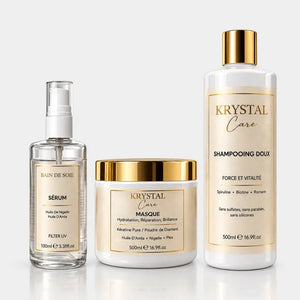 1 KRYSTAL CARE Pflegeset – Shampoo + Maske + Serum