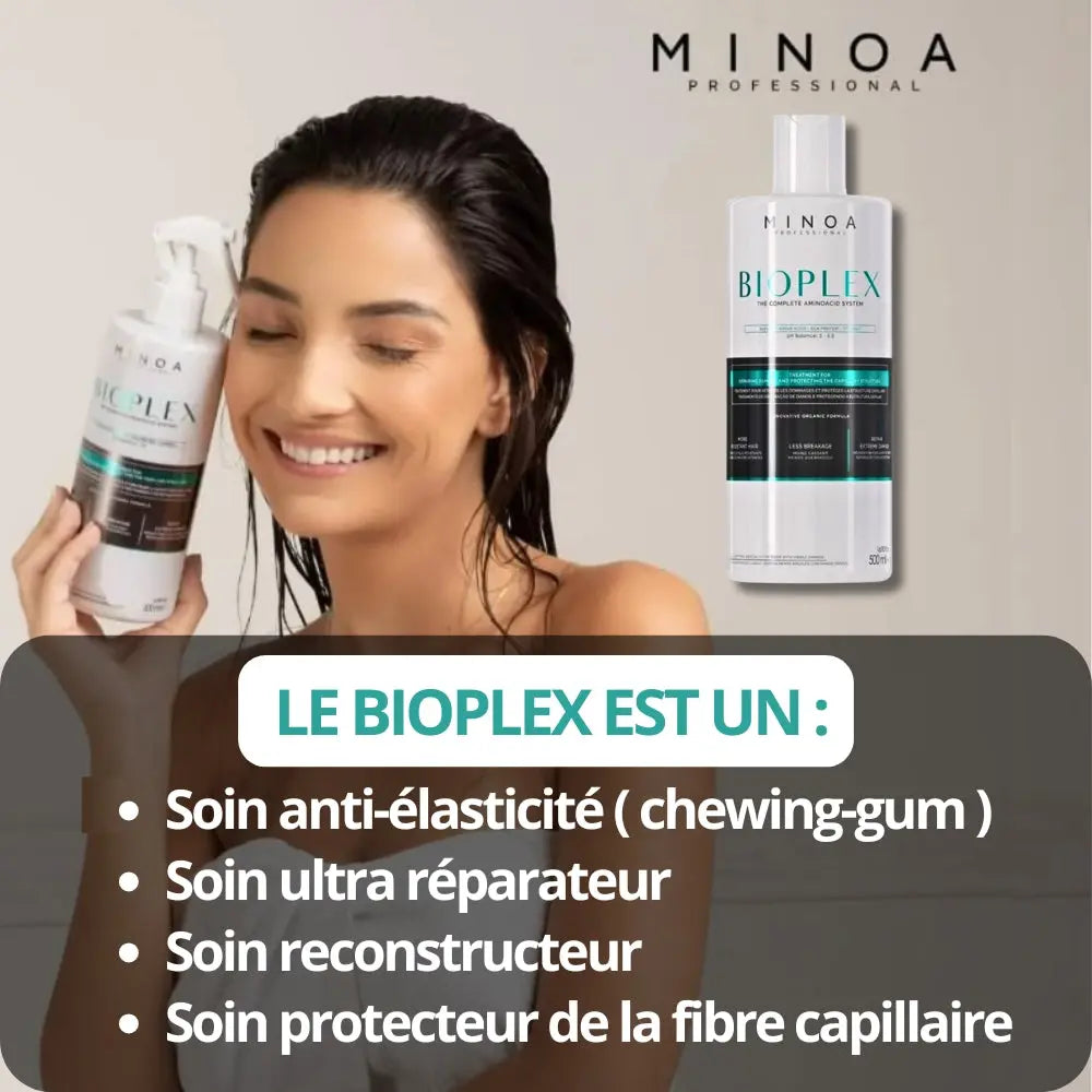 Soin Plex anti-élasticité cheveux - MINOA BIOPLEX - 500 ML MINOAlissage-PARISLISS.COM